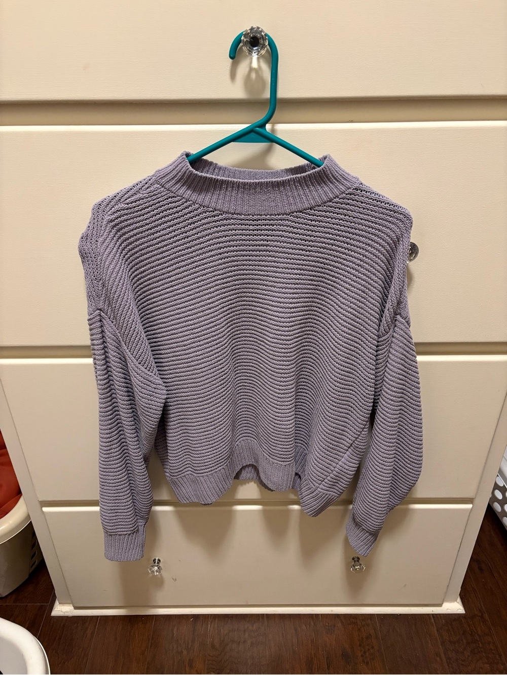 Hollister Lavender Ribbed Mock-Neck Sweater